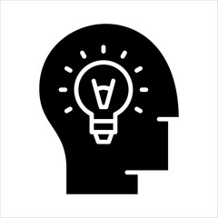 Solid vector icon for creative mind which can be used various design projects.