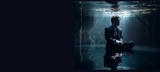 No Communication, Feeling isolated like underwater, AI Generated Abstract Art