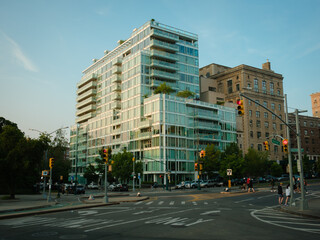 Modern building at Grand Army Plaza, Brooklyn, New York