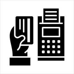 Solid vector icon for credit card which can be used various design projects.