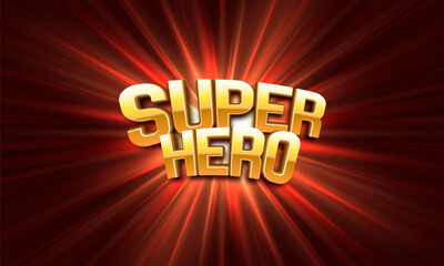 Superhero logo on bright background. Vector illustration.