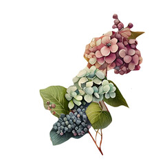 Fototapeta premium watercolor hydrangea