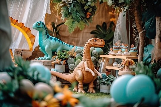 Decoration party kids at home dinosaurus theme Photography