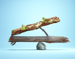Obraz premium Abstract tree trunks equilibrium.
