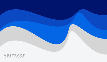 Abstract banner background wavy curves with blue and silver