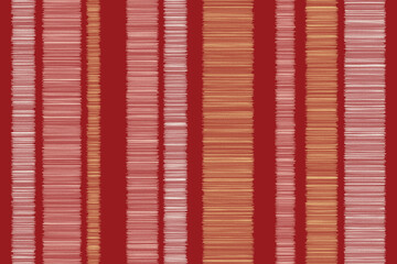 Seamless cute ikat pattern vector red colorful background fabric hot strip cute strips vertical red white gold color grid stripe tartan red wallpaper.