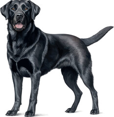 Black labrador Dog Breeds Illustration