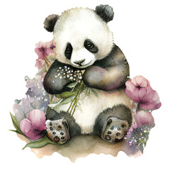 watercolor panda illustration