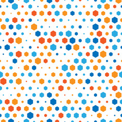Colorful hexagonal grid pattern. Vector seamless background