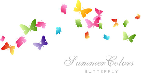 Flying butterflies. Vector decoration element.