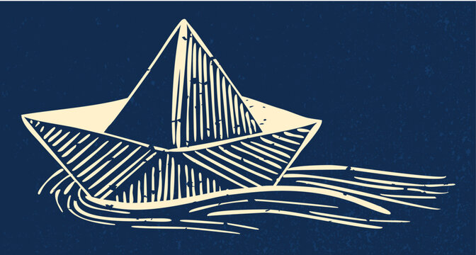 vector illustration of a paper boat