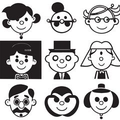 set of people design black