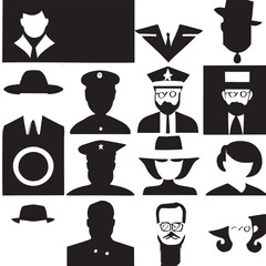 set of people design black