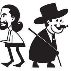 set of people design black