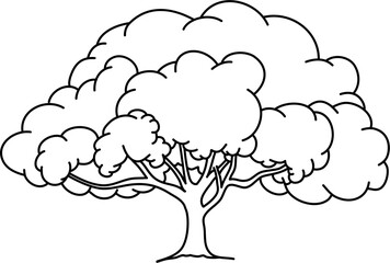 Flora Tree Outline Illustration