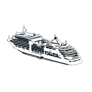 recommend clip art: Color sketch of a cruise ship with transparent background