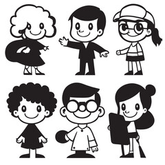 set of people design black