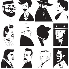 set of people design black