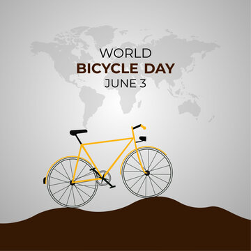 World Bicycle Day on June 3. Bicycle Day Poster, banner, card. vector illustration. flat design. bicycle vector.
