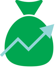 Successful investments, earning and profit concept, isolated icon