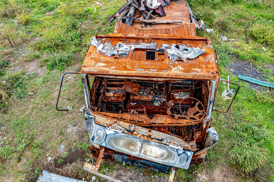 Ukrainian War - Destroyed Cars in Butscha