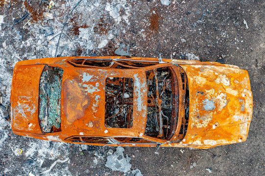 Ukrainian War - Destroyed Cars in Butscha
