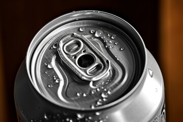 Ring of a soda can made of aluminum. Ai generated.