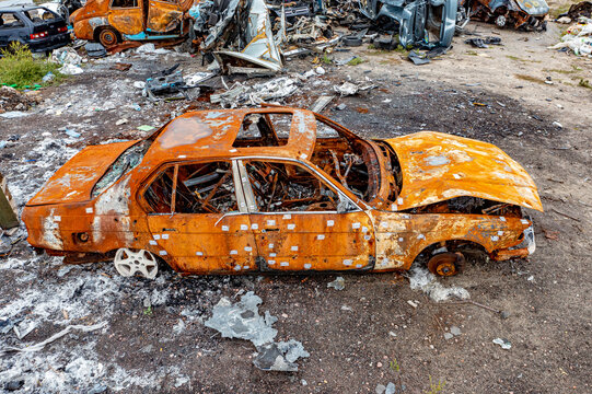 Ukrainian War - Destroyed Cars in Butscha