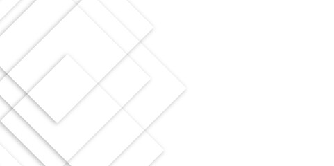 Fototapeta premium Abstract white and grey geometric square background. Abstract white pattern, squares texture banner design.