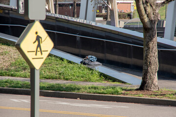 clothes folded outdoors