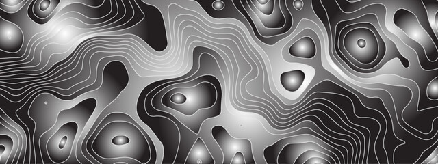 Abstract topographic wavy curve line background. Topography map pattern, Geographic curved relief. Topographic lines background. Vector illustration