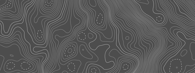 Abstract wave curved lines topographic contours map background. Abstract geographic wavy and curve grid lines map background.