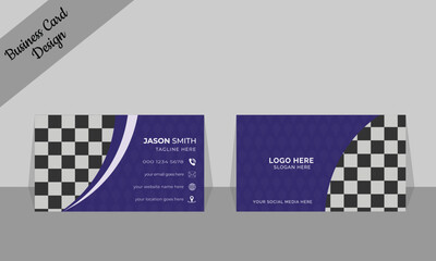Modern & minimal Business Card Diagram. Simple business card template.  Portrait and landscape orientation.