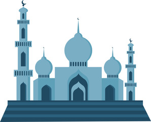 islamic with mosque in paper style design