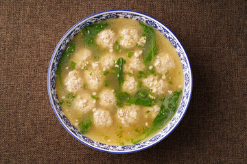 Special Chinese Cuisine Meatball Soup with Cabbage