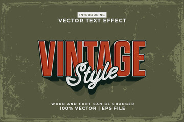 Editable text effect Vintage 3d template style premium vector