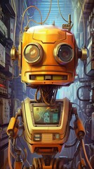 An robot android humanoid cyborg in a futuristic setting, Generative AI