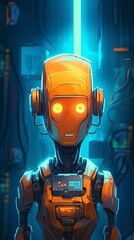 An robot android humanoid cyborg in a futuristic setting, Generative AI