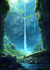 Wasserfall animestil