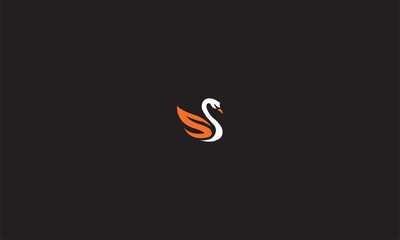 aesthetic swan vector logo template