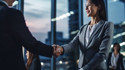 Businesswomen shaking hands