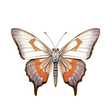 Gray hairstreak butterfly -  Strymon melinus 1. Transparent PNG. Generative AI