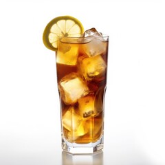 Long Island Iced Tea cocktail Isolated on White. Generative AI