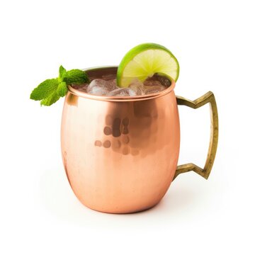 Moscow Mule cocktail Isolated on White. Generative AI