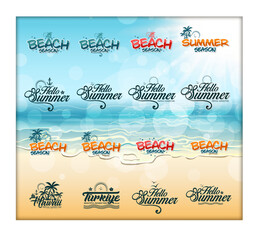 beach label set