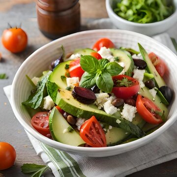 A Mediterranean-inspired salad that showcases the vibrant colors and flavors of the region