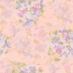 Watercolor abstract floral background in pink colors.