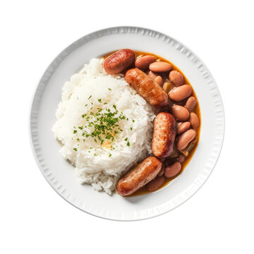 Tutu De Feijo Beans With Cassavflour And Sausage, Brazilian Cuisine. Isolated On Transparent Background, Png. Generative AI