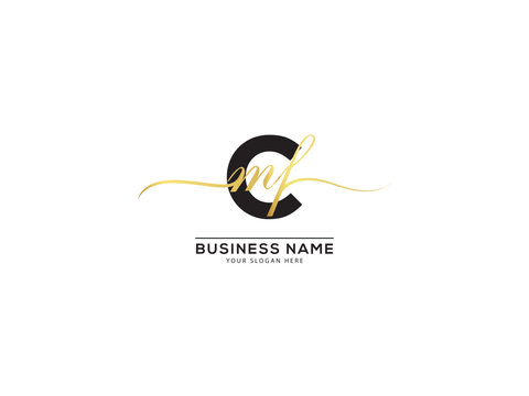 Minimalist Signature Cmf mcf Letter Logo For Shop