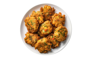 Saltfish Fritters Jamaican Cuisine. Isolated On Transparent Background, Png. Generative AI